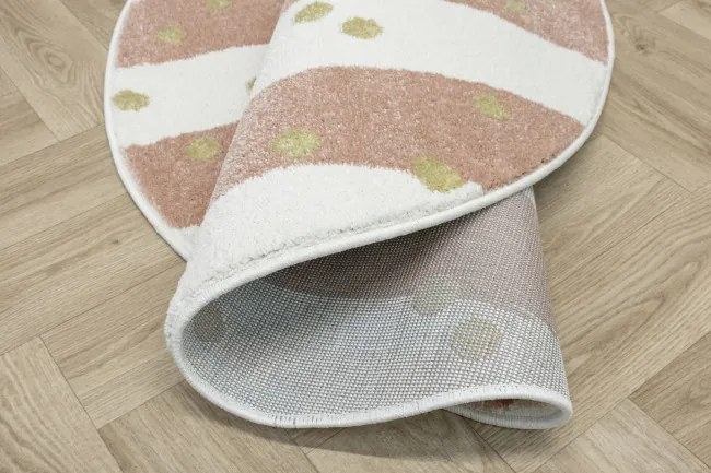 Koberec LIMA M044A krémový / ružový / zlatý kruh