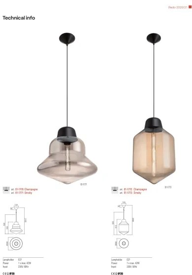 Redo 01-1770 - Luster na lanku AMNO 1xE27/42W/230V, priemer 33 cm, béžový