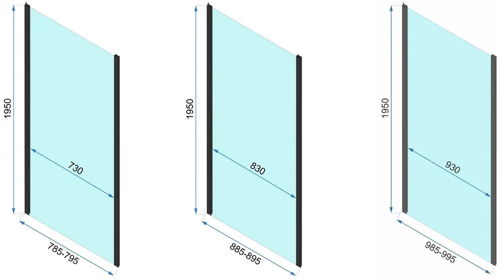 Rea Rapid Slide, 3-stenový sprchovací kút 130 (dvere) x 100 (stena) x 100 (stena) x 195 cm, 6mm číre sklo, zlatý lesklý profil, KPL-09427