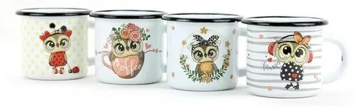 Belis Smaltovaný hrnček Sova music, 7 cm, 0,25 l
