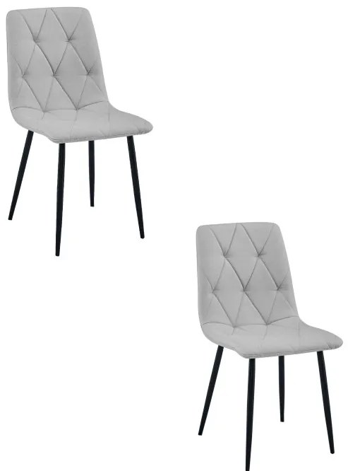 Set dvoch jedálenských stoličiek LIBRA svetlosivé / čierne nohy (2 ks)
