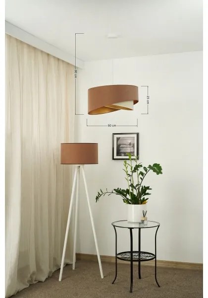 Brilagi - LED Luster na lanku LYRA 1xE27/15W/230V hnedá/krémová/zlatá