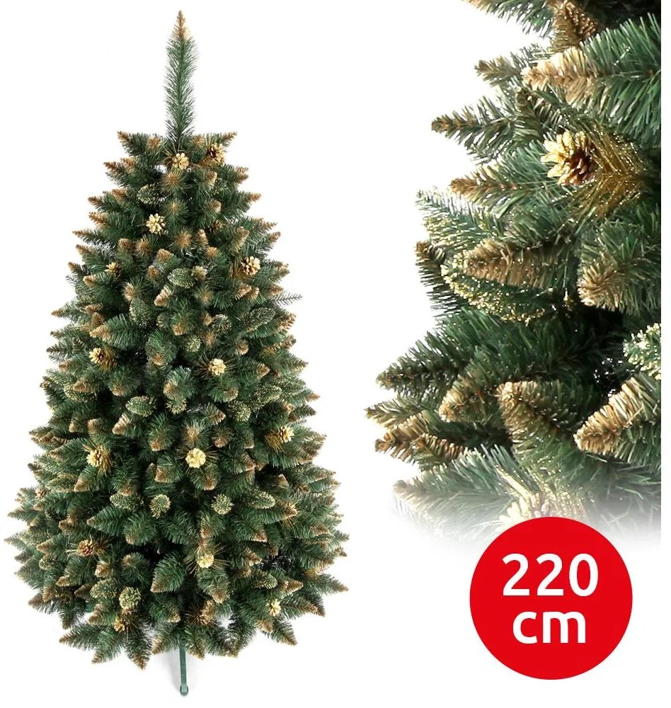 ANMA Vianočný stromček GOLD 220 cm borovica AM0049