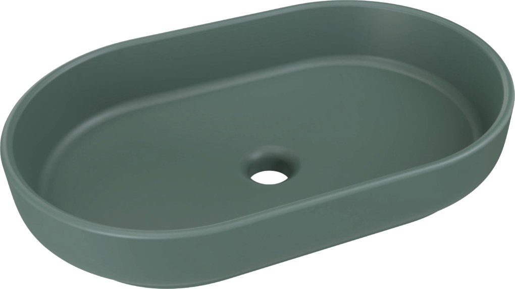 Comad Keramické umývadlo na dosku RIVER 2 FOREST GREEN MATT UN 55, zelená