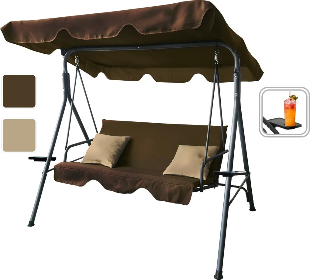 Zahradní houpačka Trappin A 170 cm hnědá