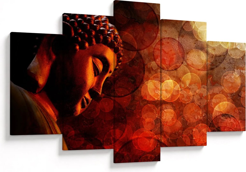 Obraz - Budha v červených tónoch (150x105 cm)