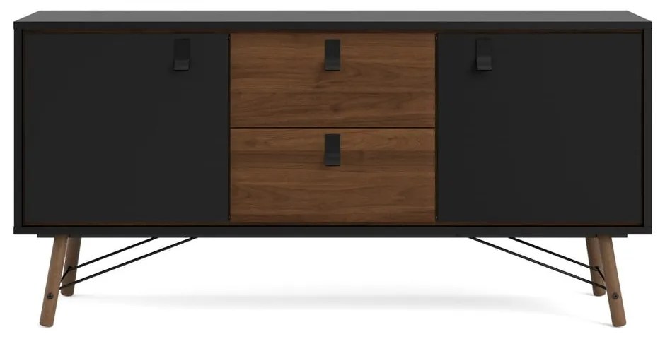 Čierna komoda v dekore orecha 150x72x40 cm Ry – Tvilum