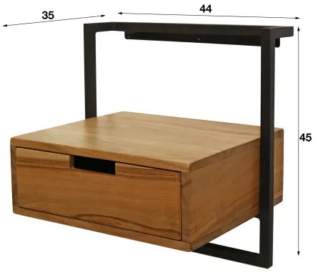 Nočný stolík 25-95 Air Drevo Acacia  - Komfort-nábytok