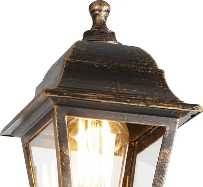 Inteligentný lampáš antické zlato 3-svetlá IP44 vrátane Wifi ST64 - Capital