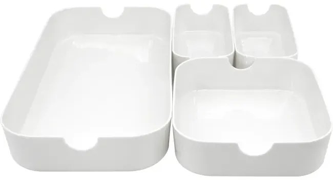 ADEO Organizér do zásuvky, do kuchyne aj do kúpeľne, sada 4 ks ESSENTIAL, biela