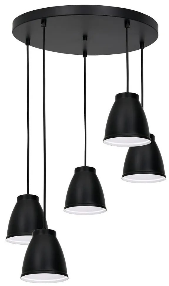 Luster na lanku CARYON 5xE14/60W/230V čierna