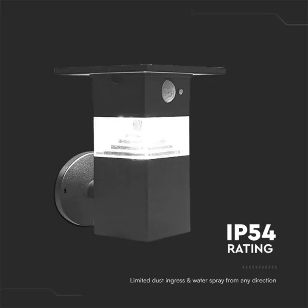 LED Solárne nástenné svietidlo so senzorom LED/2,5W/3,7V IP54 3000K 2200 mAh