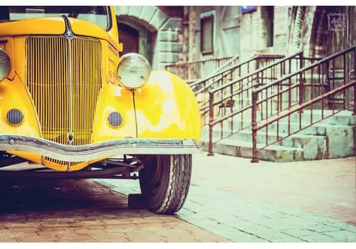 Ceduľa Oldies Yellow Ford Headlight