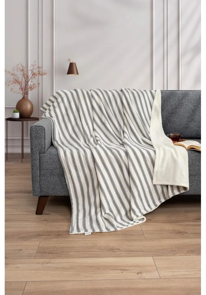 Biela/antracitová deka 150x190 cm Soren Wellsoft – Mijolnir