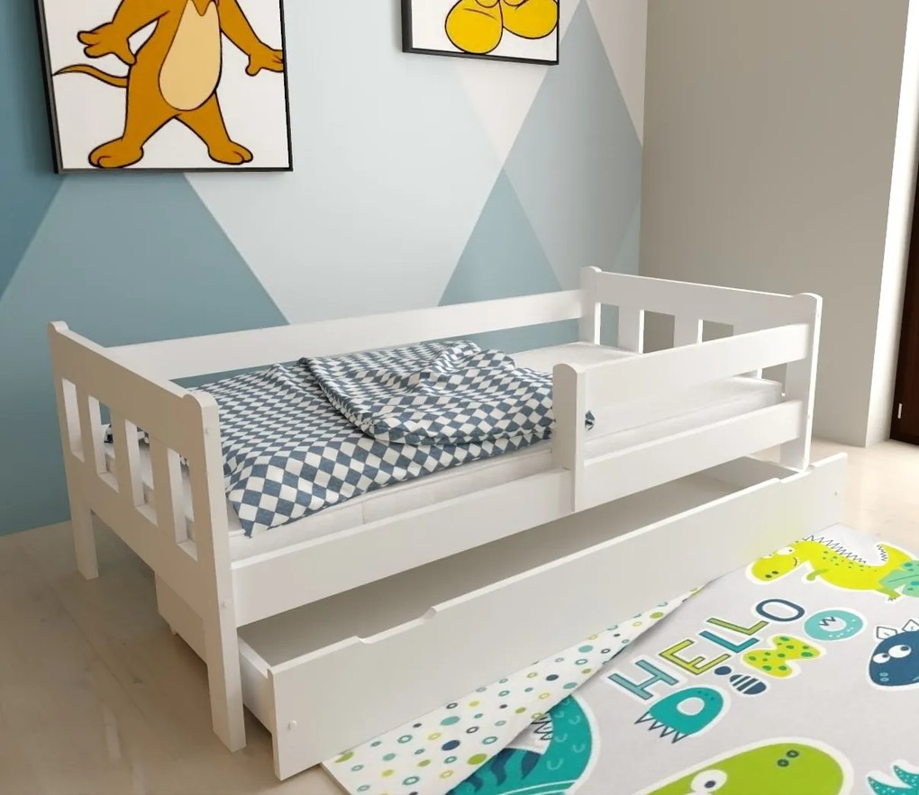 Detská posteľ z masívu borovice MAJA - 200x90 cm - biela
