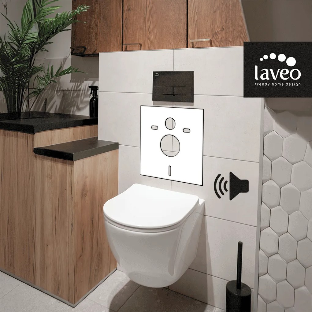 Laveo Laveo, univerzálna zvukovo izolačná podložka pre závesné WC a bidet, biela, LAV-AMT_610T
