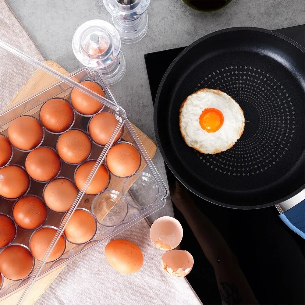 VILDE Úložný box na vajíčka, organizér na 24ks vajec, akryl transparentný