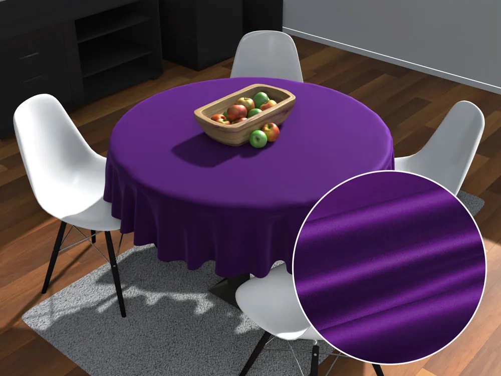 Biante Saténový okrúhly obrus polyesterový Satén LUX-044 Žiarivo fialový Ø 100 cm