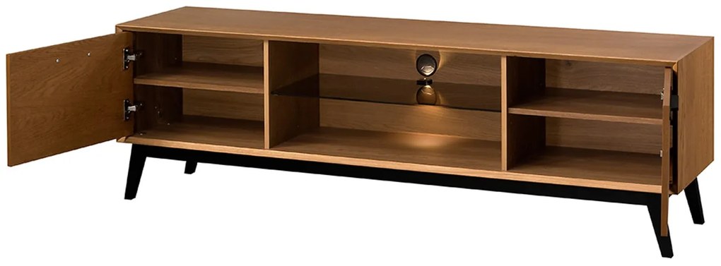 TV stolík Lazure 25 s LED osvetlením 180 cm dub Rustikal karamelový