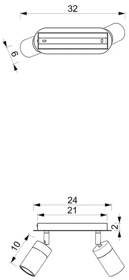 Bodové svietidlo JOKER 2xGU10/25W/230V zelená/zlatá