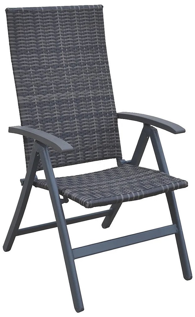 ASKO Záhradné ratanové kreslo polohovateľné CALVIN (sivá)