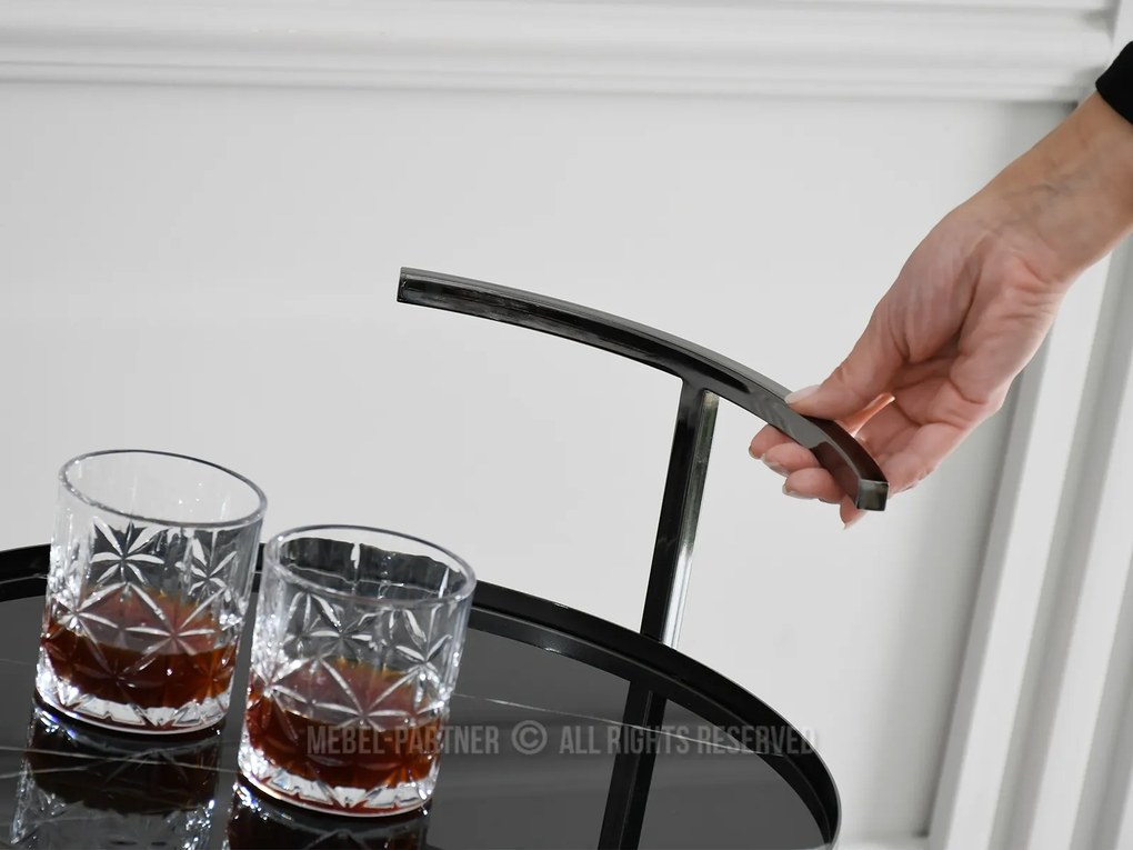 Konferenčný stolík Alfonzo (čierny mramor + čierna). Akcia -18%. Vlastná spoľahlivá doprava až k Vám domov. 1111551