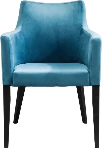 Stolička s područkami Black Mode Velvet modrozelená 87 × 60 × 70 cm