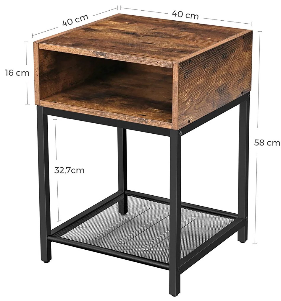 Odkladací stolík Houseland Medy hnedý/čierny