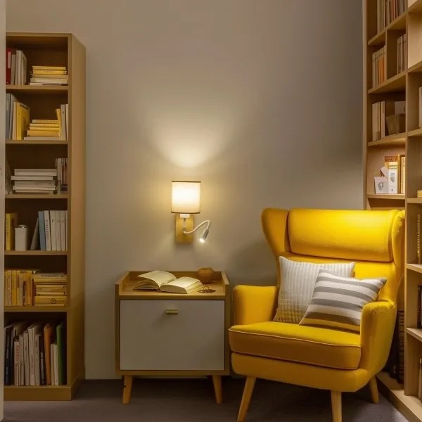 Brilagi - LED Nástenná lampa NUBILA WOOD 1xE27/25W/230V + LED/3W dub/hnedá