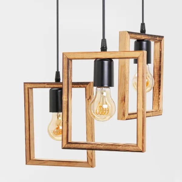 Zuma Line ASZ.1678 - Luster na lanku ATRIA 3xE27/20W/230V borovica/čierna