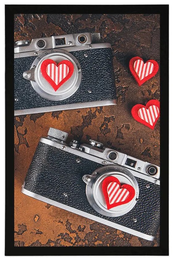 Plagát dva retro fotoaparáty - 30x45 silver