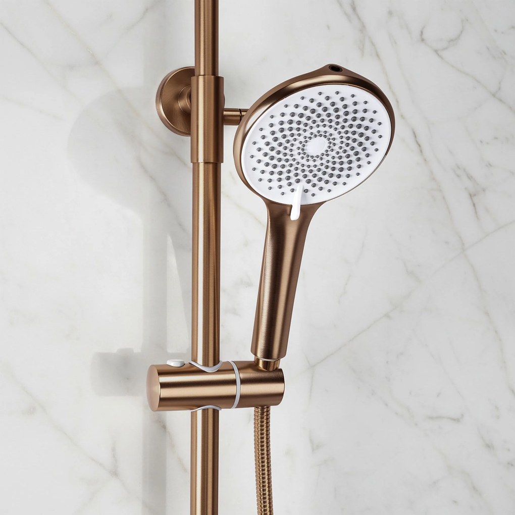 Rea Clif, sprchový set s ručnou a hlavovou sprchou, medená matná, REA-P3914