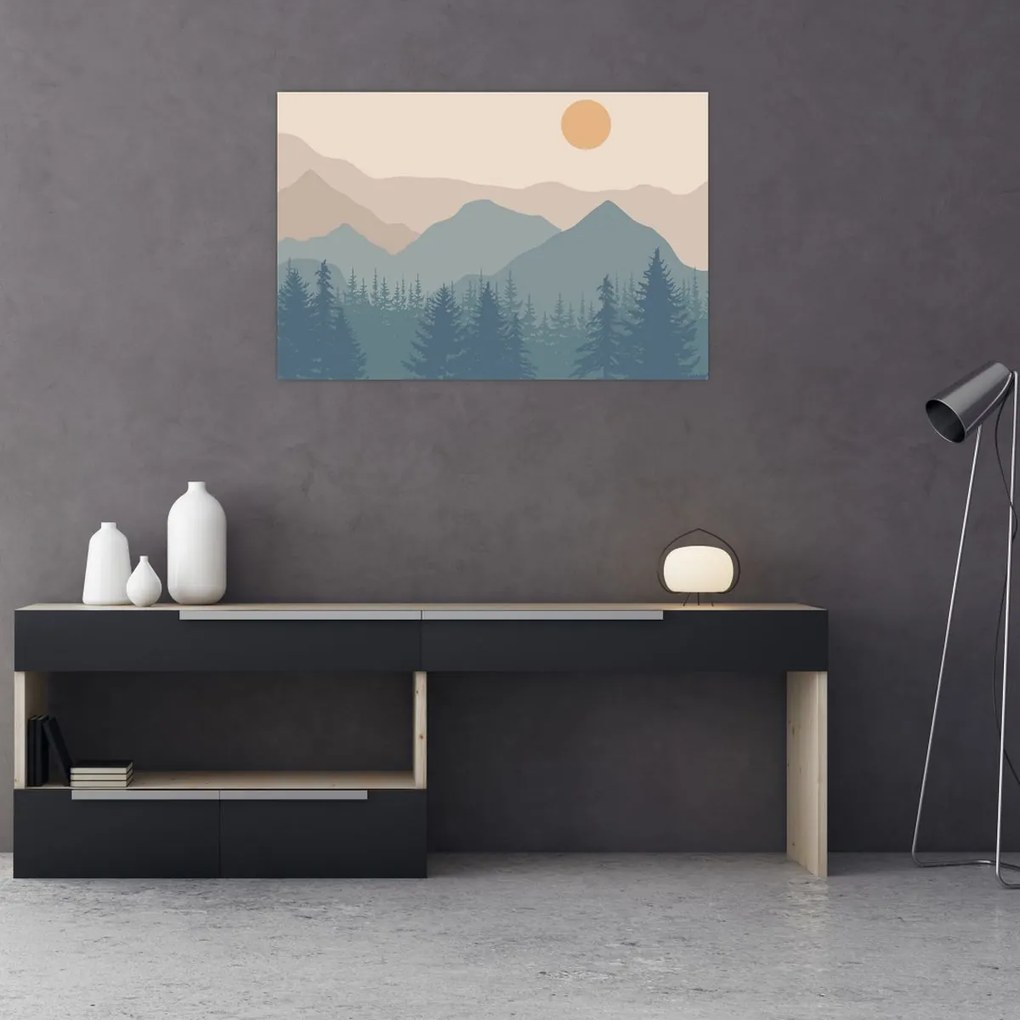 Obraz - Tyrkysové hory N⁰1 (90x60 cm)