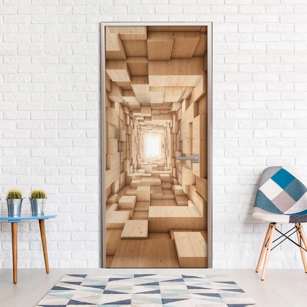 Fototapeta na dvere Bimago - Wooden Tunnel + lepidlo zadarmo 70x210 cm