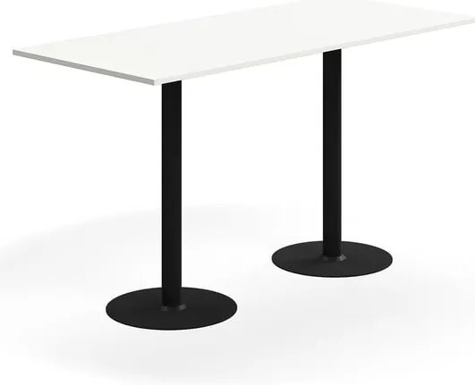 Barový stôl ALVA, 1800x800x1000 mm, s kotvením do zeme, HPL, čierna/biela