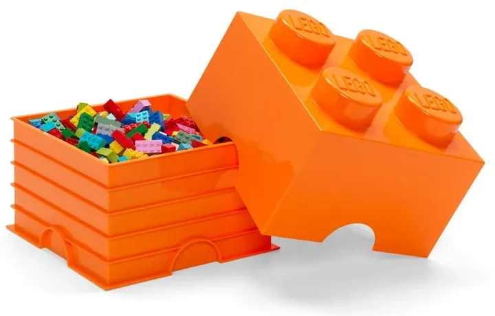 Oranžový úložný box štvorec LEGO®