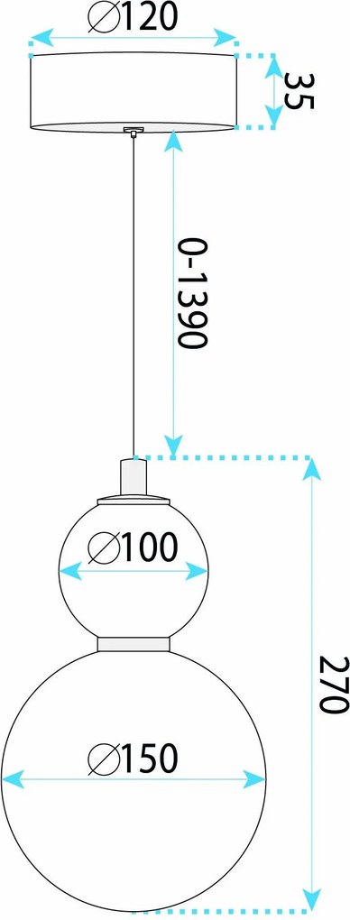 Toolight Toolight, LED závesné svietidlo, 15cm, 10W, 3000K, 1500lm, LHJ112-2CP, zlatá matná, OSW-03250