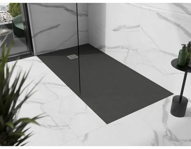 Mexen Stone+, obdĺžniková vanička z minerálneho kompozitu 180 x 80 cm, antracitová, 44718018
