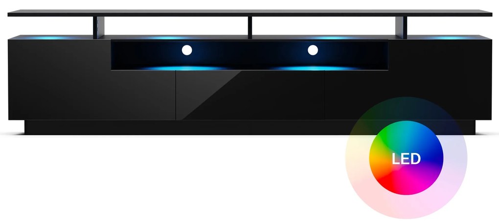 Perth Lowboard TV skrinka, 195 x 44 x 50 cm, LED