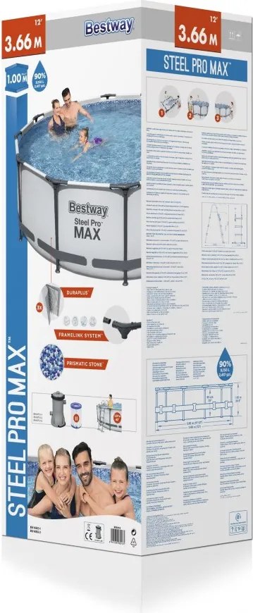 Bazén 366x100 cm Steel Pro Bestway - 56418