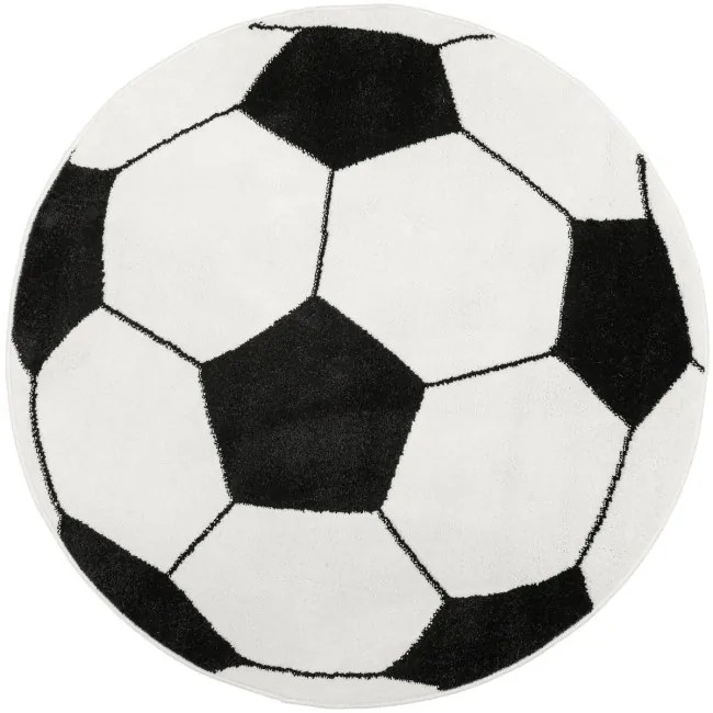 Koberec Lima futbalová lopta, čierny / biely