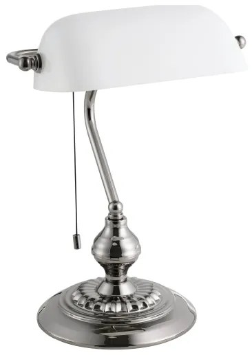 Eglo 901019 - Stolná lampa BANKER 1xE27/60W/230V biela/lesklý chróm