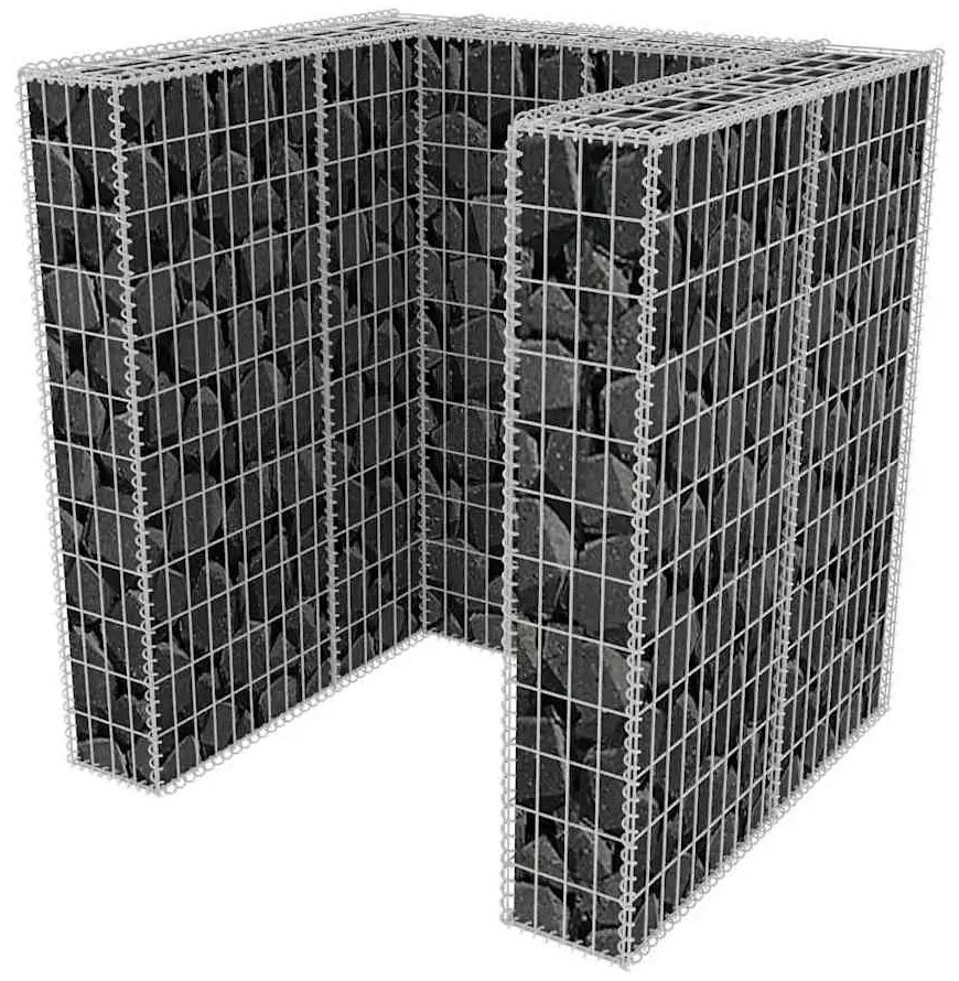 Gabiónová ohrada na odpadkový kôš, oceľ 110x100x120 cm