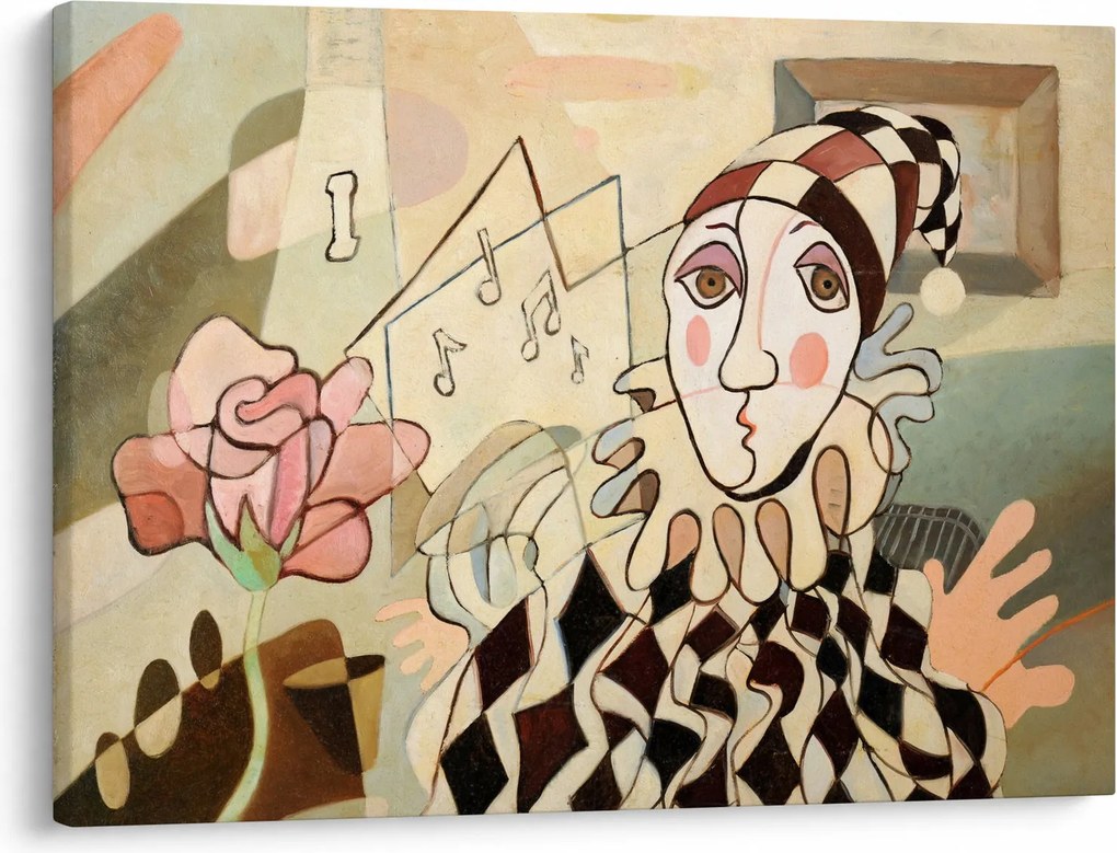 Obraz - Kubizmus - harlequin and rose (70x50 cm)