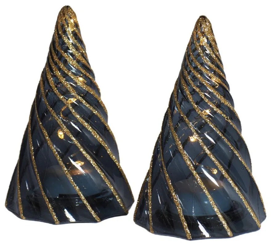 Čierne svetelné dekorácie v súprave 2 ks na baterky ø 6 cm Vilma Tree – Sirius