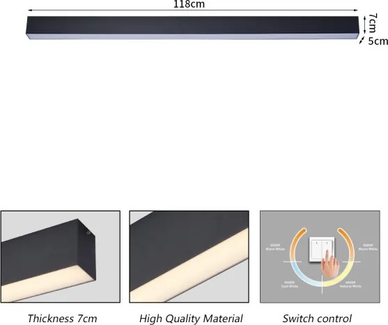 Brilagi - LED Kúpeľňové stropné svietidlo SLEEKLINE LED/40W/230V čierne IP44