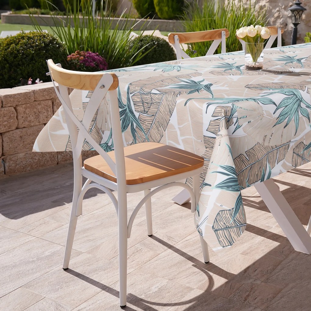 ZÁHRADNÝ VODEODOLNÝ OBRUS GARDEN 140X220 CM LISTY