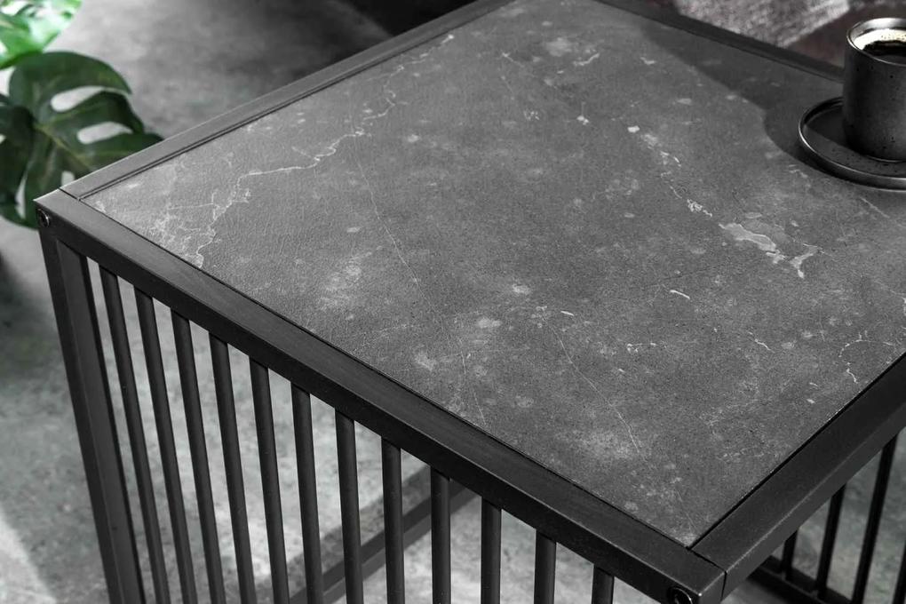 Dizajnový odkladací stolík Haines 40 cm vzor mramor