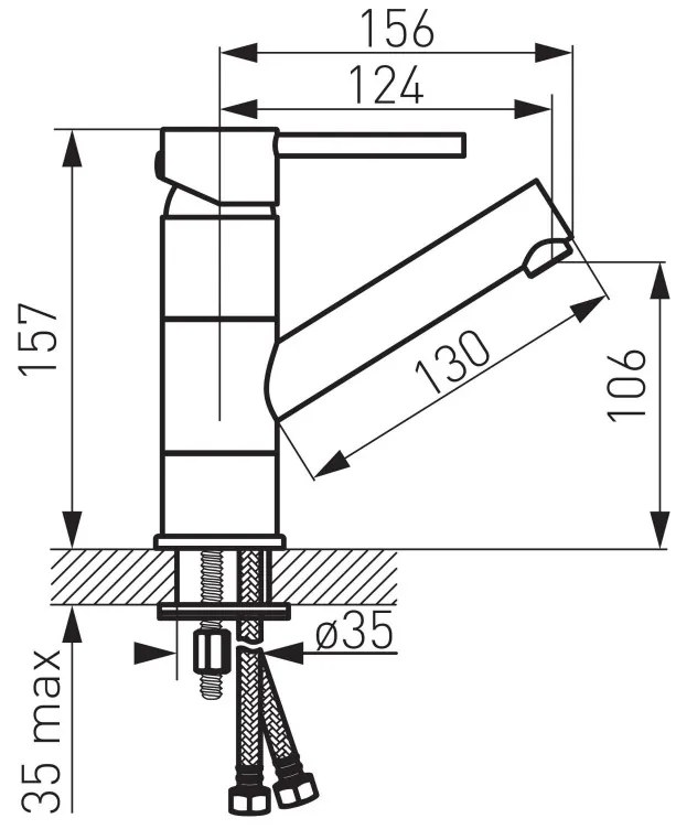 F-Design Flusso, stojanková umývadlová batéria, chróm lesklý, FD1-FLS-2A-11