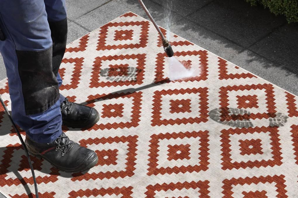 NORTHRUGS - Hanse Home koberce Kusový koberec Twin-Wendeteppiche 103130 terra creme – na von aj na doma - 80x350 cm